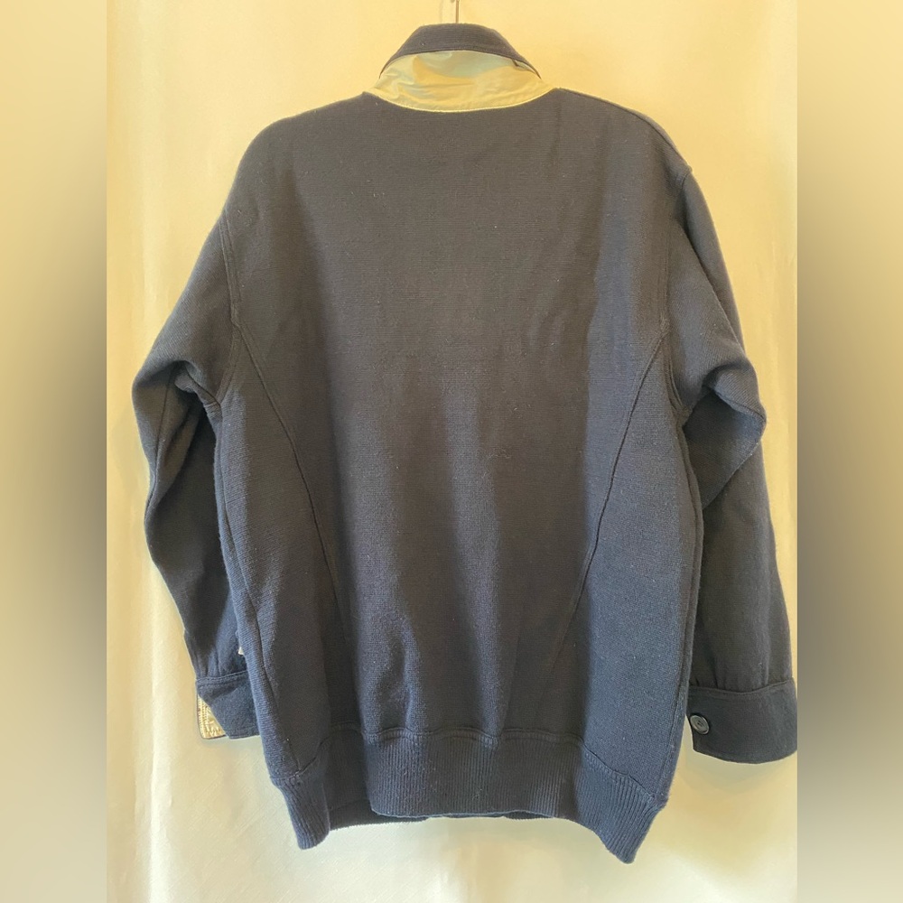 Mens Navy Wool Cardigan Button Front Medium Eclectic Grandpa Preppy Academia - Picture 7 of 16